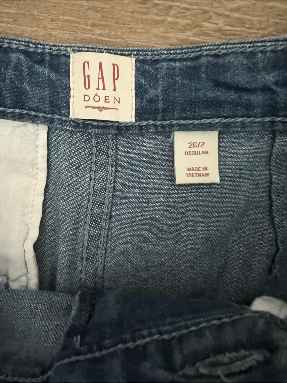 GAP x DOEN Blue Denim High-Rise Wide Legged Palazzo Denim Trousers size 2 - Picture 5 of 8